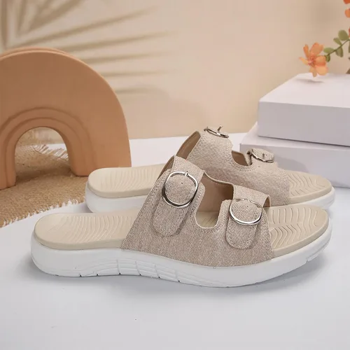 Vista 8 de Sandalias ortopédicas para mujer, de moda, para caminar, con soporte de arco, antideslizantes, cómodas, informales, para el verano