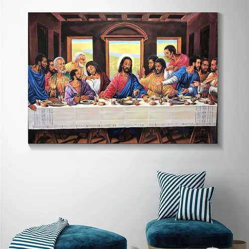 Vista 5 de Póster artístico de la última cena de Jesucristo y arte de pared, póster moderno para decoración de dormitorio familiar, 16 x 24 pulgadas