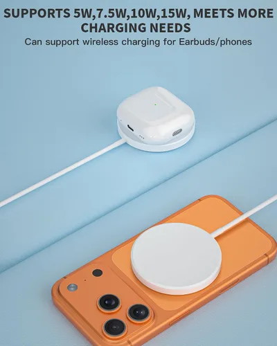 Vista 4 de Cargador magnético inalámbrico, paquete de 2 cargadores rápidos Apple Mag-Safe para iPhone, almohadilla de carga plana segura para iPhone 17Pro