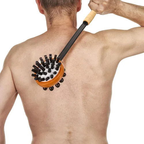 Vista 3 de Bendable Wooden Back Hammer Handheld Massage Hammer for Neck and Shoulder Relief at Home and Travel