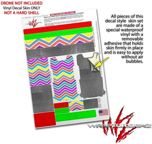 Vista 4 de Skin Wrap 2 Pack para DJI Ryze Tello Drone Zig Zag colores 04 Drone No Incluidas