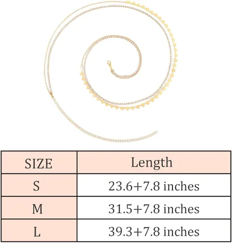 Vista 6 de ELABEST Layered Rhinestone Belly Chain Crystal Waist Chain Shiny Star Sequin Body Chain Waist Jewelry for Women Girls