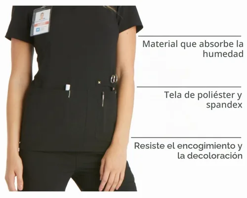 Vista 4 de Cherokee Top médico médico Iflex con cuello en V Panel Top CK605 Negro