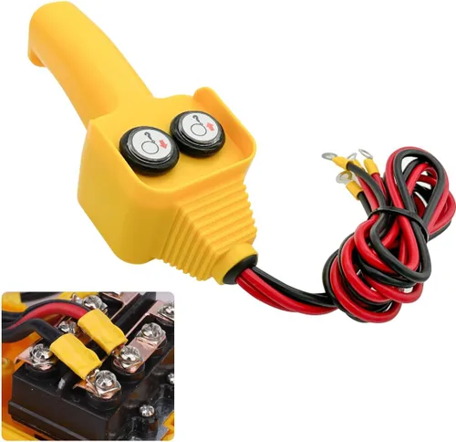 Vista 4 de AUCELI Controlador de cabrestante, conjunto de control manual del cabrestante, controlador con cable de cabrestante estilo botón para tirar