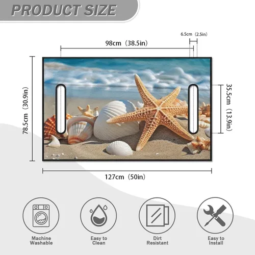 Vista 3 de TODIYADDU Fundas de asiento de carrito de golf con estrellas de mar 3D, cómoda manta de toalla de asiento de carrito de golf con patrones únicos