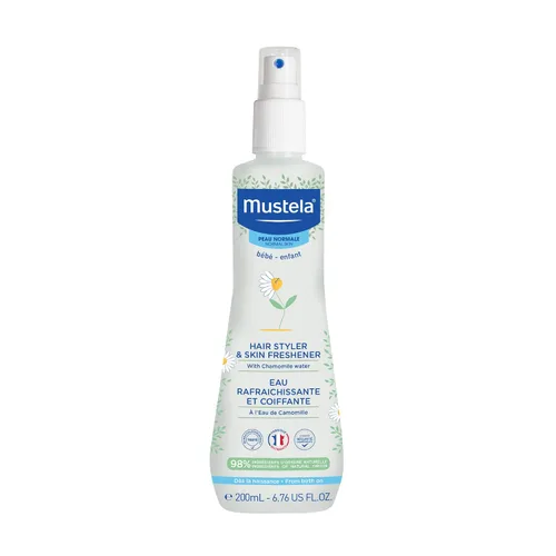 Vista 6 de Mustela Estilizador de cabello y ambientador de piel para bebé, con agua natural de aguacate y manzanilla, vegano e hipoalergénico, 6.76 onzas