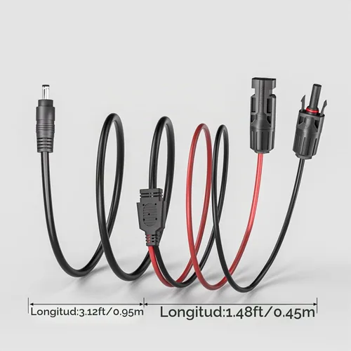 Vista 2 de Goupchn Conector de panel solar a DC 0.2 inx0.1 in Cable de extensión
