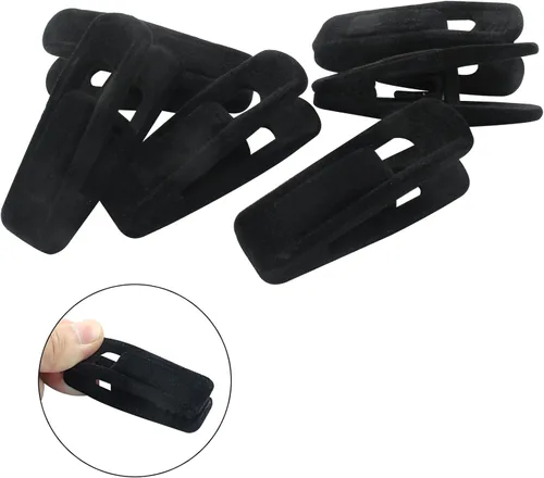 Vista 4 de Hordion ZC202405062817 - 60 clips de terciopelo antideslizantes, clips de fieltro negro para perchas finas de ropa, ZC202405062817