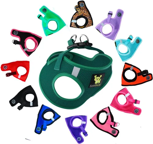 Vista 15 de EcoBark - Arnés para perro, arneses de taza de té ecológicos para perros XXS, XS y pequeños - Arnés reflectante y ajustable para cuerpo mini