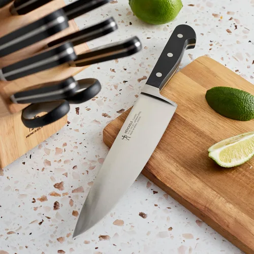 Vista 5 de HENCKELS Classic Razor-Sharp - Juego de 11 piezas con bloque de cuchillos, cuchillo de chef, cuchillo de pan, tenedor y cuchillo de trinchar