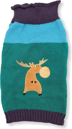 Vista 3 de Suéter de punto para perro, ropa de invierno cálida y suave para mascotas pequeñas y grandes (XL: longitud: 22 pulgadas, alce)