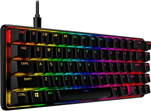 Vista 4 de HyperX Teclado mecánico para juegos 4P5D6AA Alloy Origins 65 (diseño de EE. UU.), paquete con mouse HyperX Pulsefire Haste (negro)