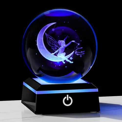 Vista 11 de Qianwei Regalos de mariposa para mujeres con bola de cristal 3D de 3.14" - 80mm, figuras de animales de cristal con láser, estatuas para decoración