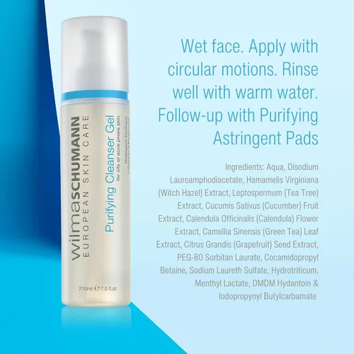 Vista 7 de WILMA SCHUMANN Gel limpiador facial purificador, lavado facial diario, limpiador facial para el acné, 7 onzas