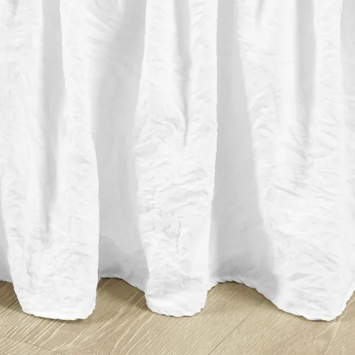 Vista 5 de Lush Decor Falda de cama elástica con volantes fruncidos, fácil de envolver, individual individual/individual XL, color blanco completo, falda