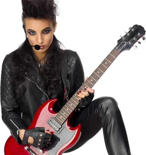 Vista 4 de Skeleteen Rockstar - Accesorio para disfraz de micrófono y auriculares falsos de Rock Star MJ Singer