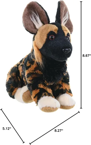 Vista 5 de Wild Republic – Peluche de perro salvaje africano, muñeco de felpa, juguete de peluche, regalo para niños, Colección Cuddlekins - 8 pulgadas
