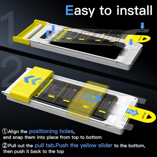 Vista 5 de JETech Protector de pantalla para Samsung Galaxy A57, cobertura completa 3D, paquete de 2 Vidrio templado 9H+, antihuellas, instalación