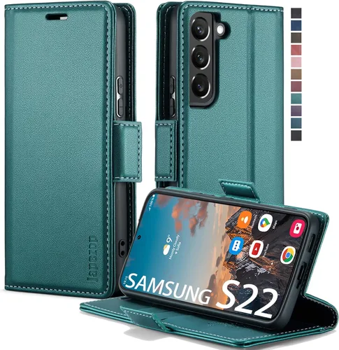 Vista 24 de Funda tipo cartera para Samsung Galaxy S22 5G con bloqueo RFID, color negro