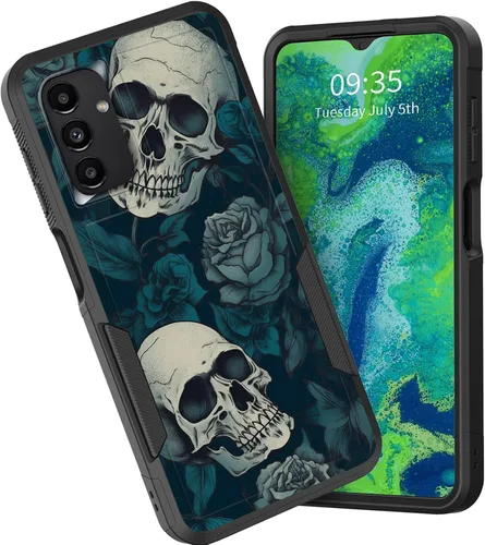 Vista 9 de Funda protectora para Galaxy A13 5G, doble capa híbrida resistente a prueba de golpes, policarbonato duro, silicona suave, TPU, funda protectora