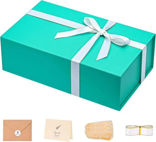 Vista 30 de LIFELUM Caja de regalo de 13.5 x 10 x 4 pulgadas, caja de regalo grande con tapas magnéticas, cajas de regalo negras para regalos de graduación