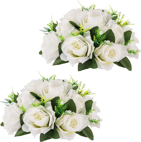 Vista 11 de Centros de mesa de flores para mesas de boda: decoraciones de mesa de Halloween, bolas de flores negras, centros de mesa para compromiso, ceremonia