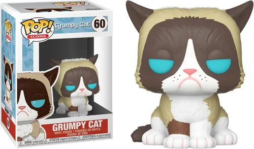 Vista 2 de Funko Icons: Grumpy Cat - Grumpy Cat Pop! Figura de vinilo (incluye funda protectora compatible con caja Pop Box)