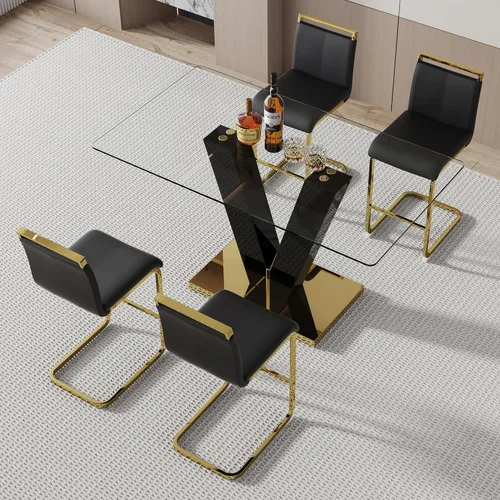 Vista 22 de Ebullient Juego de mesa de comedor de bar de 63 pulgadas para 2, juego de mesa de comedor de bar moderno con 2 taburetes de cuero sintético, mesa
