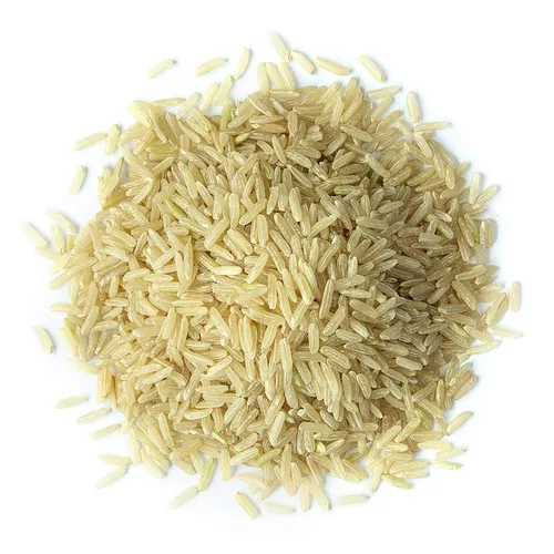 Vista 3 de Arroz integral orgánico de grano largo, 1 libra, sin OMG, grano entero, crudo, no irradiado, kosher, vegano, a granel. Buena fuente de fibra