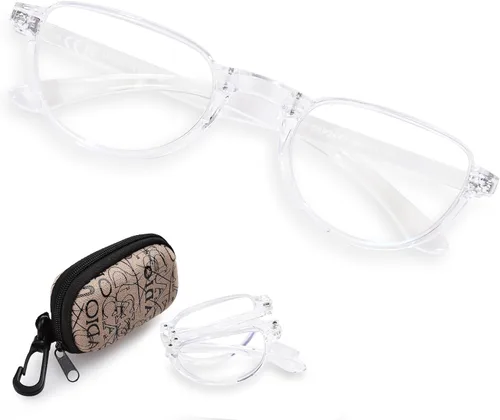 Vista 10 de Gafas de Lectura Plegables para Mujeres y Hombres Portátiles con Filtro de Luz Azul Anteojos de Lectura Compactos con Estuche con Cremallera