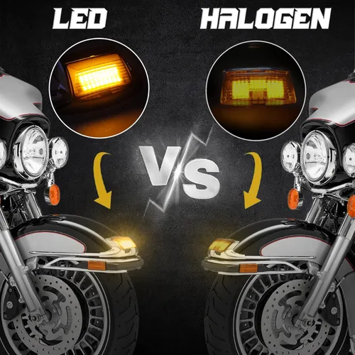 Vista 4 de Luces de guardabarros delanteros y traseros, luz de freno de punta de guardabarros LED compatible con Harley Electra Glide Road King Softail