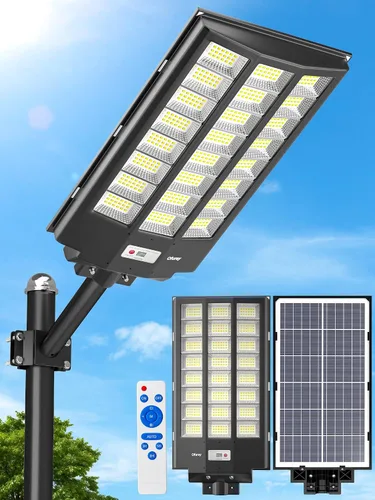 Vista 12 de BC-CA-8 cabeza Solar Flood Light, LED Area Light with Motion Sensor, Dusk to Dawn, Remote Control for Security Lighting in Streets, Barns