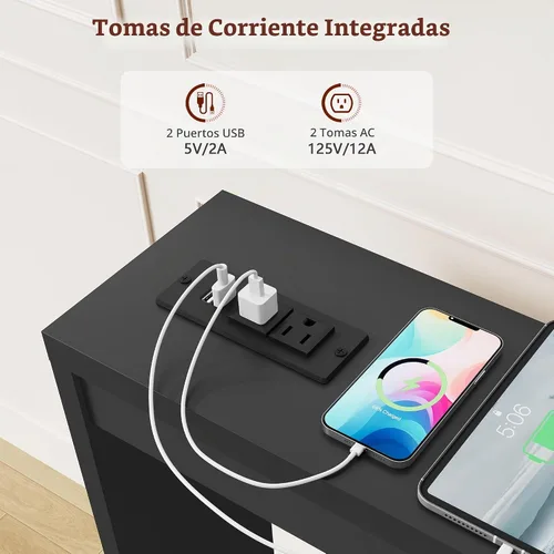 Vista 5 de FAVOOSTY Mesa de sofá de 39.4 pulgadas, mesa de consola estrecha y delgada para sala de estar, pasillo, entrada, mesa decorativa con almacenamiento