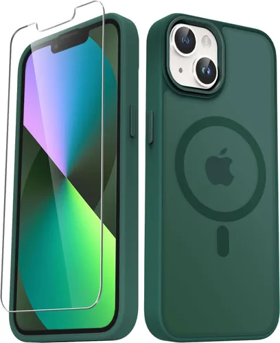 Vista 61 de YENAPOON Funda magnética mate para iPhone 11 con 1 protector de pantalla, compatible con Magsafe, translúcida esmerilada, delgada, a prueba