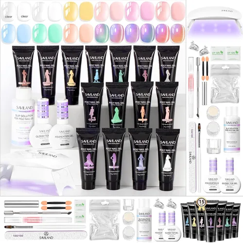 Vista 17 de SAVILAND Hema-Free Poly Gel Kit, 36 Colors, All-in-1 for Beginner DIY Home 36 Colors, 4+ Weeks Wear, Durable Resin, Quick Extension, Smooth