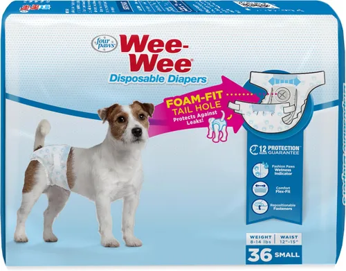 Vista 15 de Four Paws Wee-Wee - Pañales de entrenamiento para perros desechables y ajustables, superabsorbentes, protección a prueba de fugas para perros