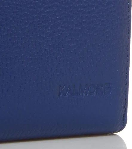 Vista 3 de KALMOR Billeteras de cuero para mujer con doble cremallera RFID bloqueo bolsillo para monedas Azul