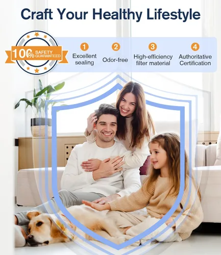 Vista 9 de Purificadores de aire para el hogar habitación grande hasta 3000 pies cuadrados, DBFIT Purificador de aire HEPA de doble cara con filtro lavable