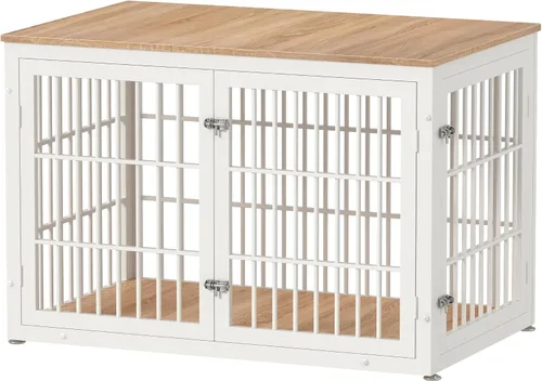 Vista 20 de rehomerance Mueble de jaula de perro resistente de 26 pulgadas para perros pequeños, mesa auxiliar decorativa para casa de mascotas, muebles de Negro