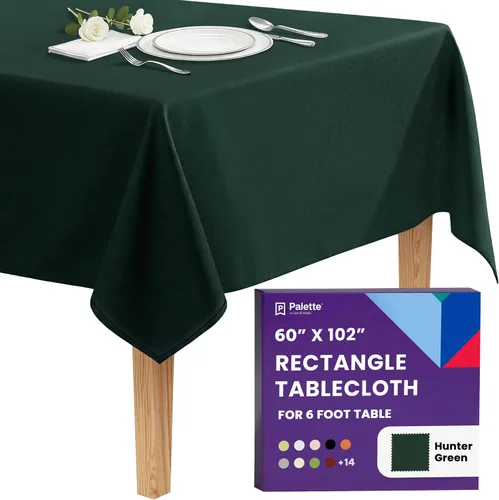 Vista 144 de Gee Di Moda - Mantel rectangular de 60 x 84 pulgadas – Mantel rectangular de poliéster lavable para mesa de 5 pies