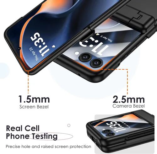 Vista 9 de Maxdara Funda magnética para Motorola Razr 2025/2024, con soporte oculto, compatible con MagSafe, protector de pantalla integrado, protección
