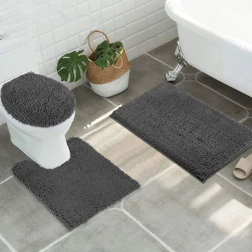 Vista 16 de Tapetes de baño pequeños de felpilla de 22 x 14 pulgadas, tapetes de baño absorbentes de felpa, de secado rápido, suaves y lavables a máquina
