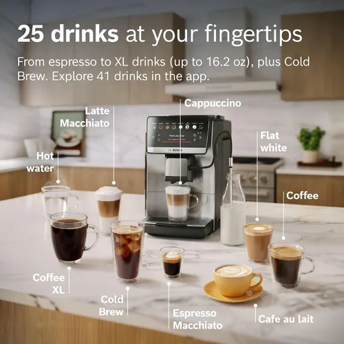 Vista 2 de Bosch Serie 6 Máquina de café y espresso totalmente automática, acero