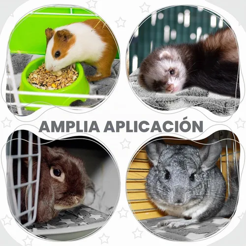 Vista 5 de Haull - Juego de ropa de cama impermeable de conejillo de indias, suave para perro y gato, tapete de felpa para jaula de animales pequeños, conejo