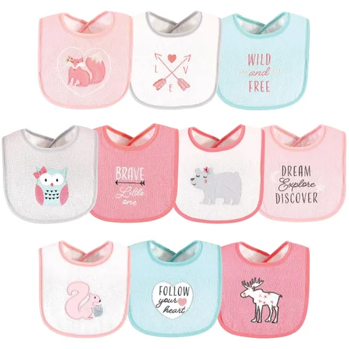 Vista 20 de Baberos Hudson Baby unisex de tela de toalla de algodón con relleno de fibra, Tamaño único Niño Gris Bosque