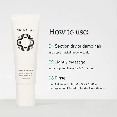 Vista 8 de Nutrafol Máscara Exfoliante para el Cuero Cabelludo, Elimina la Acumulación de Productos y el Aceite para un Cabello y Cuero Cabelludo Más