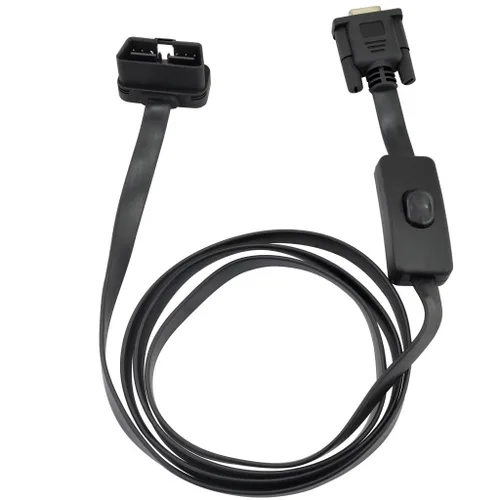 Vista 4 de 1.5M 5ft OBD2 OBDII 16 Pin macho a DB9 Serial RS232 Puerto hembra OBD Cable Adaptador de cable de extensión de diagnóstico Conector con interruptor