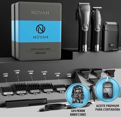 Vista 6 de Novah - Juego de cortapelos y recortadores profesionales de peluquería – Máquina de afeitar de papel de aluminio profesional para hombres, cortadora