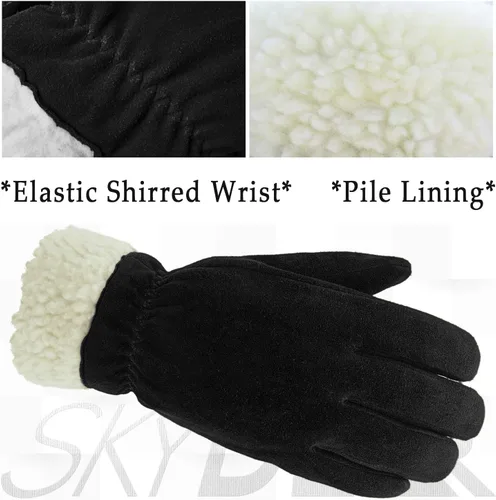 Vista 4 de SKYDEER 3M Thinsulate Thermal Winter Work Gloves with Windproof Premium Genuine Deerskin Suede Leather (Unisex SD8671T)