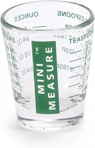 Vista 17 de Kolder Mini Medidor de Vidrio Pesado, 20 Medidas Incrementales Multiusos para Líquidos y Secos Vaso Medidor de Chupito, Verde, Juego de 2